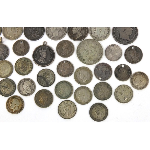 2775 - Group of British 19th century and later coinage, some silver, including 1881 Gothic florin, 1935 roc... 