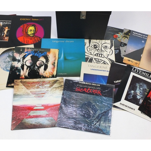 2288 - Case of rock vinyl LP records including Tangerine Dream and Robin Trowler examples