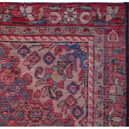 2049 - Rectangular Hamadan with all over geometric stylised floral borders, 199cm x 103cm