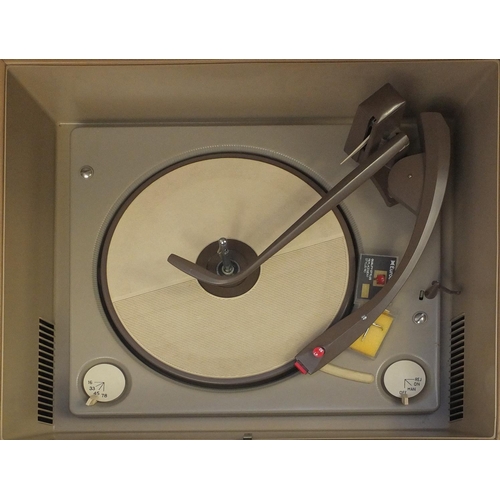 2287 - Cream and pink painted Pye Stereophonic projection system turntable