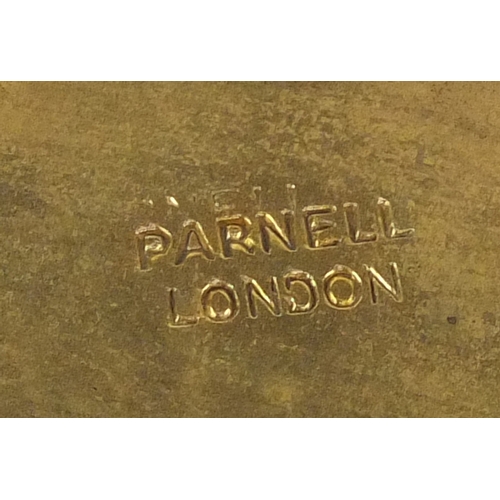 61A - Pair of 19th century Parnell of London brass and silvered letter scales with fitted tooled leather c... 
