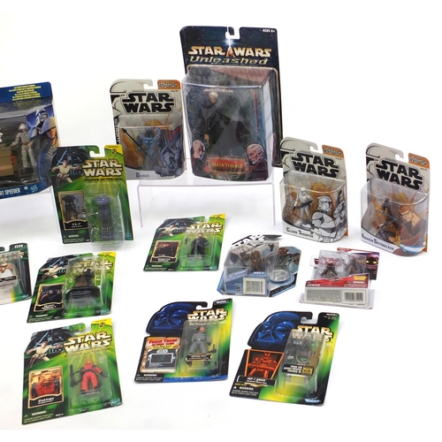 2328 - Star Wars figures and accessories including Clone, Darth Tyranus, Princess Leia and Captain Piett ex... 