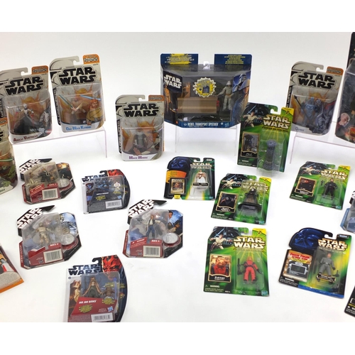 2328 - Star Wars figures and accessories including Clone, Darth Tyranus, Princess Leia and Captain Piett ex... 