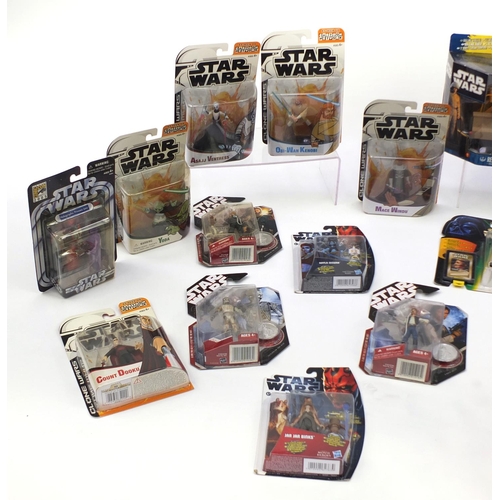 2328 - Star Wars figures and accessories including Clone, Darth Tyranus, Princess Leia and Captain Piett ex... 