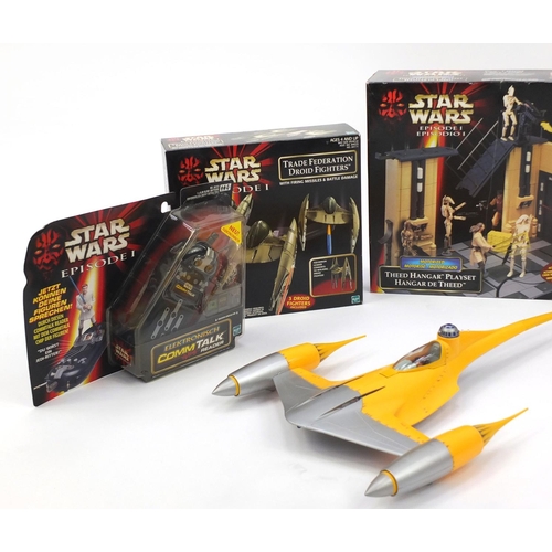 2333 - Star Wars episode one vehicles and accessories mostly boxed, including Commtoak Reader and Theed Han... 