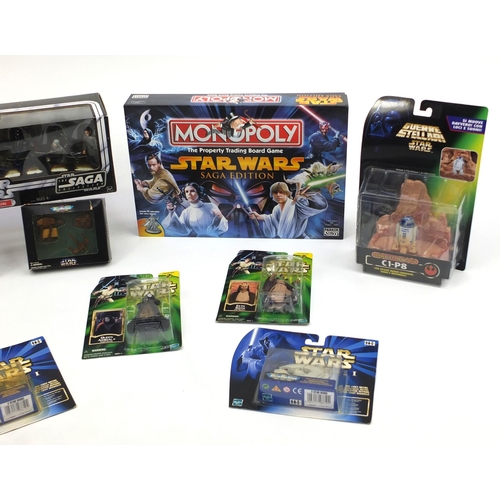 2331 - Star Wars games, figures and monsters all boxed, including Star Wars Sega edition Monopoly, Delf Sta... 