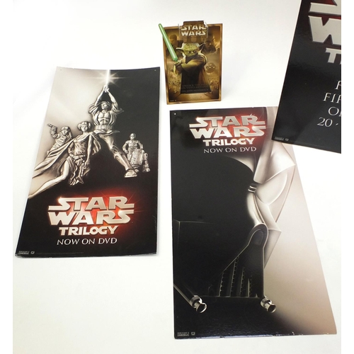 2337 - Seven Star Wars cardboard displays, including Star Wars trilogy and Yoda examples