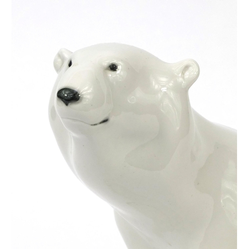 2318 - Large Russian USSR porcelain polar bear, factory marks to the base, 25cm high