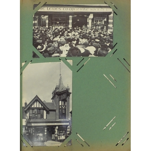 200 - Album of postcards including shop fronts, street scenes, some Military and some topographical exampl... 