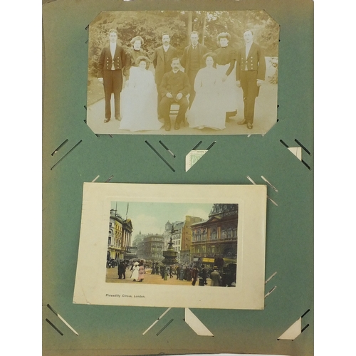 200 - Album of postcards including shop fronts, street scenes, some Military and some topographical exampl... 