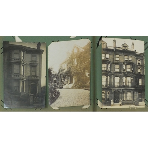 200 - Album of postcards including shop fronts, street scenes, some Military and some topographical exampl... 