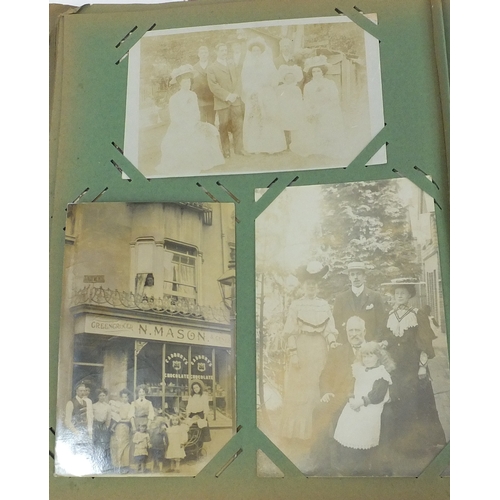 200 - Album of postcards including shop fronts, street scenes, some Military and some topographical exampl... 