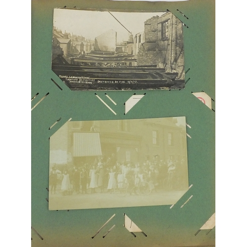 200 - Album of postcards including shop fronts, street scenes, some Military and some topographical exampl... 