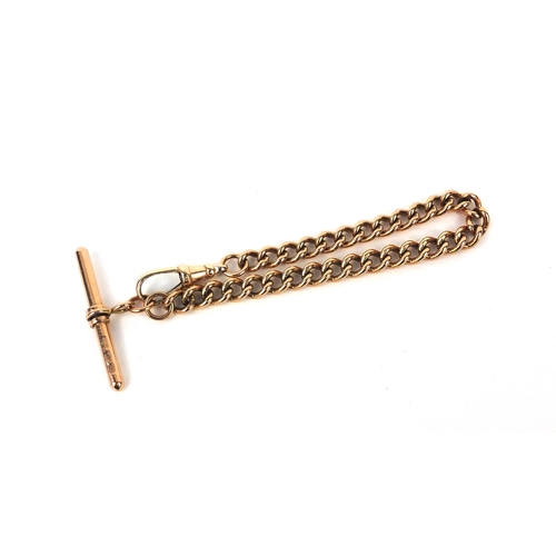 2503 - 9ct rose gold watch chain, 17.5cm long, approximate weight 14.5g