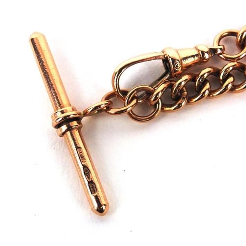 2503 - 9ct rose gold watch chain, 17.5cm long, approximate weight 14.5g