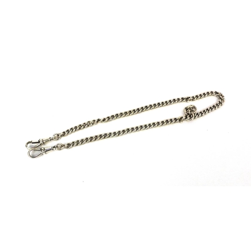 2665 - Silver watch chain, 37cm long, approximate weight 28.2g