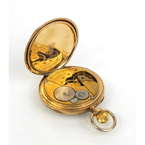 2555 - Gentleman's gold plated Elgin open face pocket watch, No.9594244 to the movement, 5cm in diameter, a... 