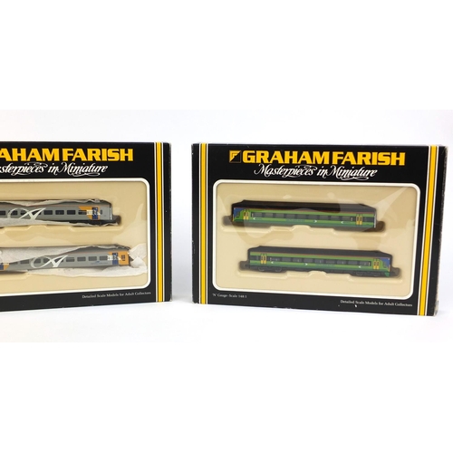 2339 - Three boxed Graham Farish N gauge two car sets, including West Central trains and No.8707 examples