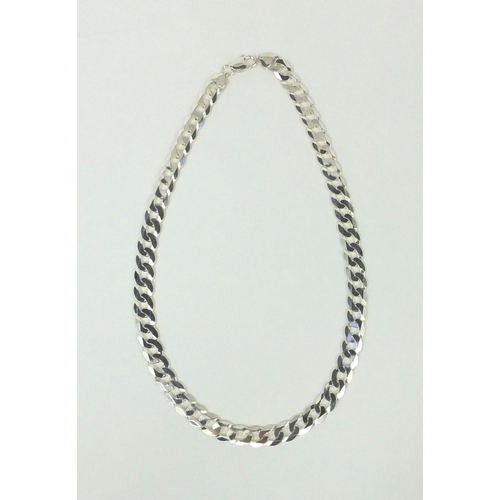 2537 - Large silver curb link necklace, 50cm long, approximate weight 512g