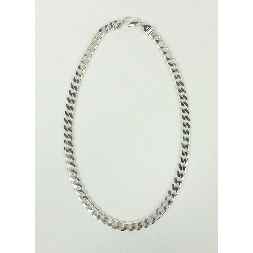 2545 - Silver curb link necklace, 45cm long, approximate weight 50.3g