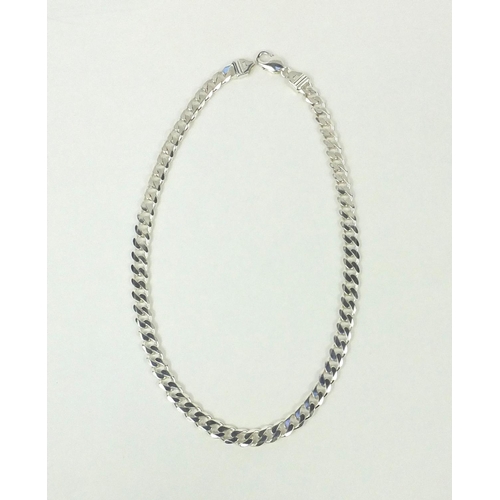 2633 - Silver curb link necklace, 45cm long, approximate weight 50.0g