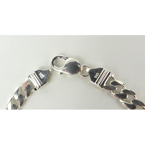 2633 - Silver curb link necklace, 45cm long, approximate weight 50.0g