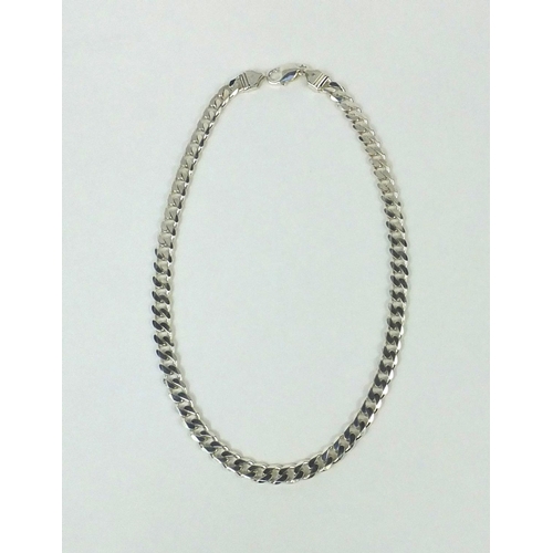 2592 - Silver curb link necklace, 45cm long, approximate weight 50.4g