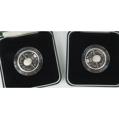 2733 - Four 1994 silver proof £2 coins commemorating the Tercentenary of The Bank of England, together with... 