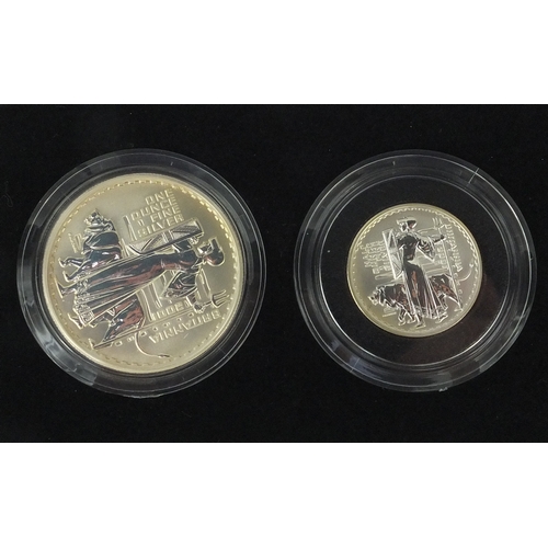 2721 - United Kingdom 2001 Britannia silver proof collection comprising one ounce, half ounce, quarter ounc... 