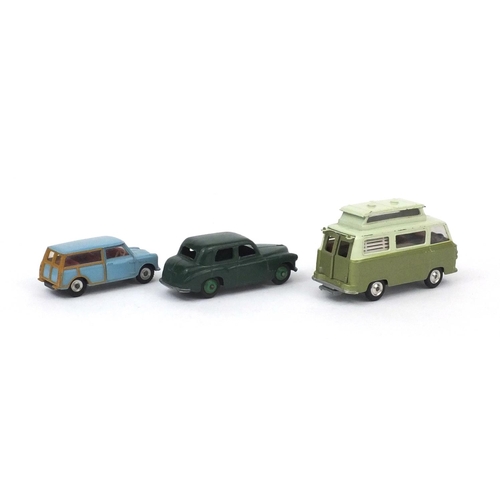 358 - Three vintage die cast vehicles, two with boxes, including Dinky toys Hillman Minx Saloon 154 and Co... 