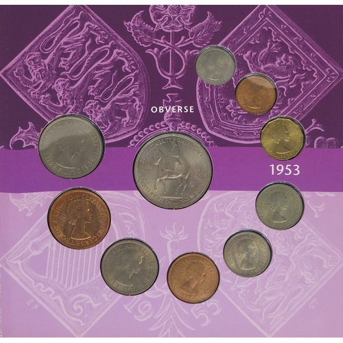 2761 - Proof British coinage, some silver, comprising two 1953-2003 United Kingdom Coronation Anniversary c... 