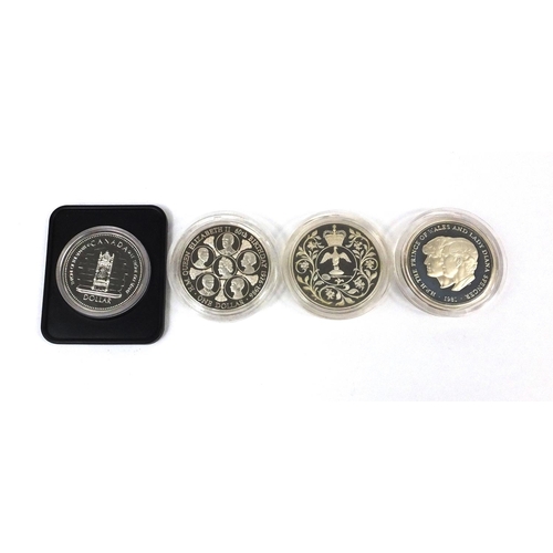 2747 - Four silver proof coins including Cook Islands dollar commemorating Her Majesty Queen Elizabeth II 6... 