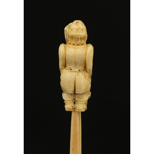 2393 - * WITHDRAWN FROM SALE * Bone handled erotic Punch and Judy figures, 24cm in length