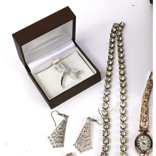 2712 - Vintage and later costume jewellery including silver items, brooches, necklaces, rings etc housed in... 