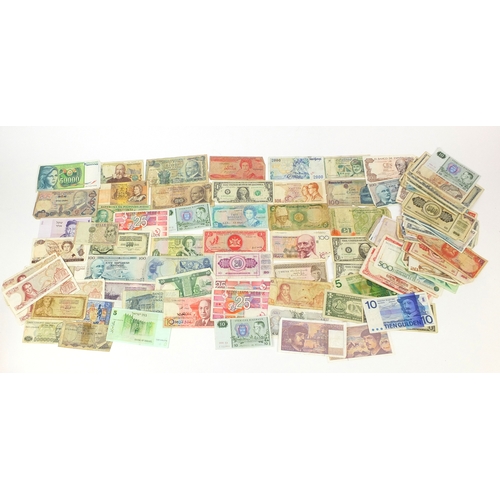 311 - Large collection of World bank notes, including Honk Kong United, States of America and the Middle E... 