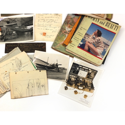 380 - Collection of Military interest ephemera and photographs relating to Kendrick Marstrand, inventor of... 