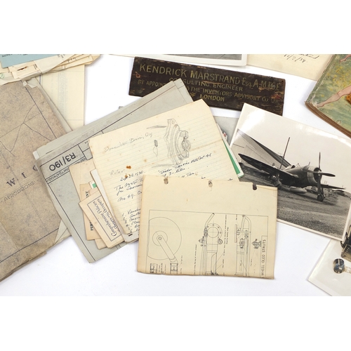 380 - Collection of Military interest ephemera and photographs relating to Kendrick Marstrand, inventor of... 