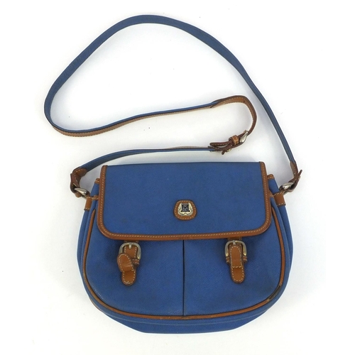 383 - French Lansel blue leather designer handbag