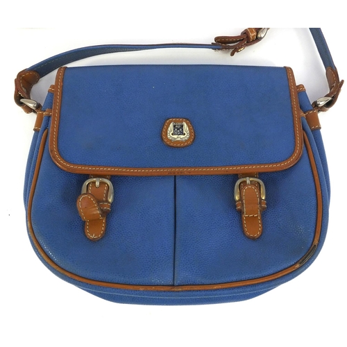 383 - French Lansel blue leather designer handbag