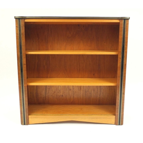 33 - Art Deco open bookcase fitted with two adjustable shelves, 92.5cm high x 91.5cm wide x 27cm deep