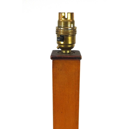 93 - Art Deco walnut standard lamp, 150cm high