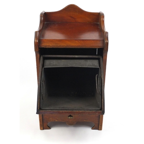 10 - Art Noveau style mahogany coal box, 62cm high