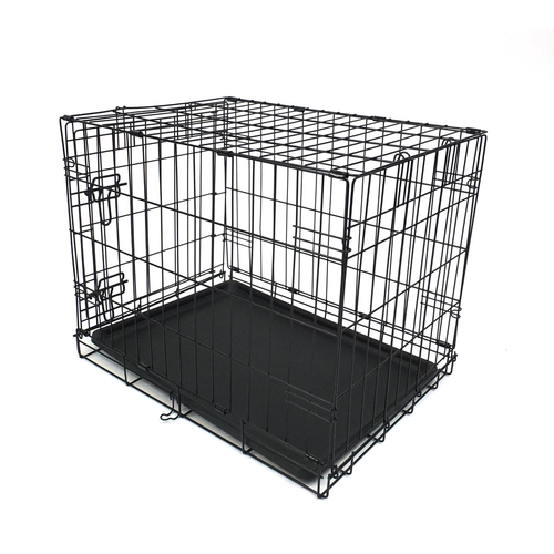 108 - Two folding metal dog cages, 49cm high x 44cm wide x 60cm deep