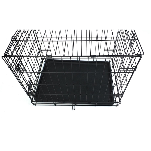 108 - Two folding metal dog cages, 49cm high x 44cm wide x 60cm deep