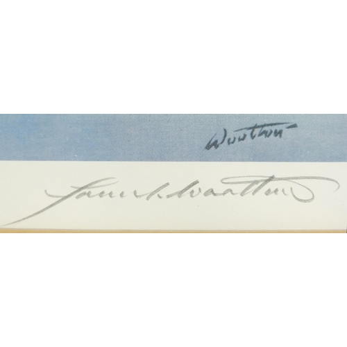 62 - Pencil signed Frank Wootton print, Alfriston autumn, number 430/650, 60cm x 36cm excluding the  moun... 