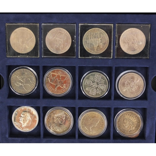 402 - Large selection of world coins and bank notes including commemorative crowns, proof sets, pennies, t... 