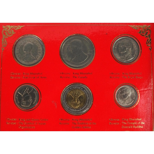 402 - Large selection of world coins and bank notes including commemorative crowns, proof sets, pennies, t... 