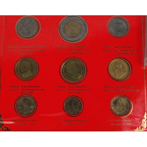 402 - Large selection of world coins and bank notes including commemorative crowns, proof sets, pennies, t... 