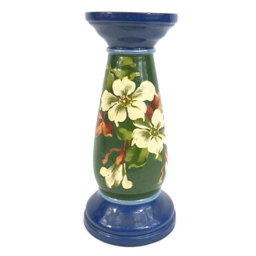 408 - Watcombe Torquay pottery jardinière on stand, 55cm high