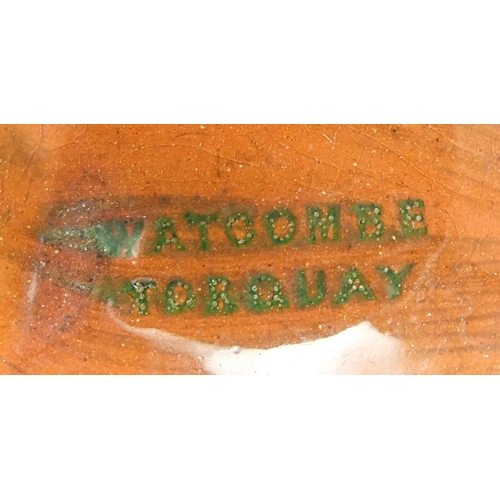 408 - Watcombe Torquay pottery jardinière on stand, 55cm high